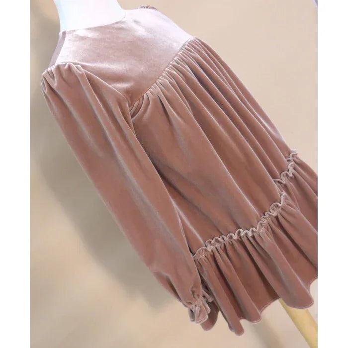 Vestido terciopelo rosa "Lienzo" - PARDALETS