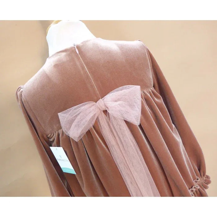 Vestido terciopelo rosa "Lienzo" - PARDALETS