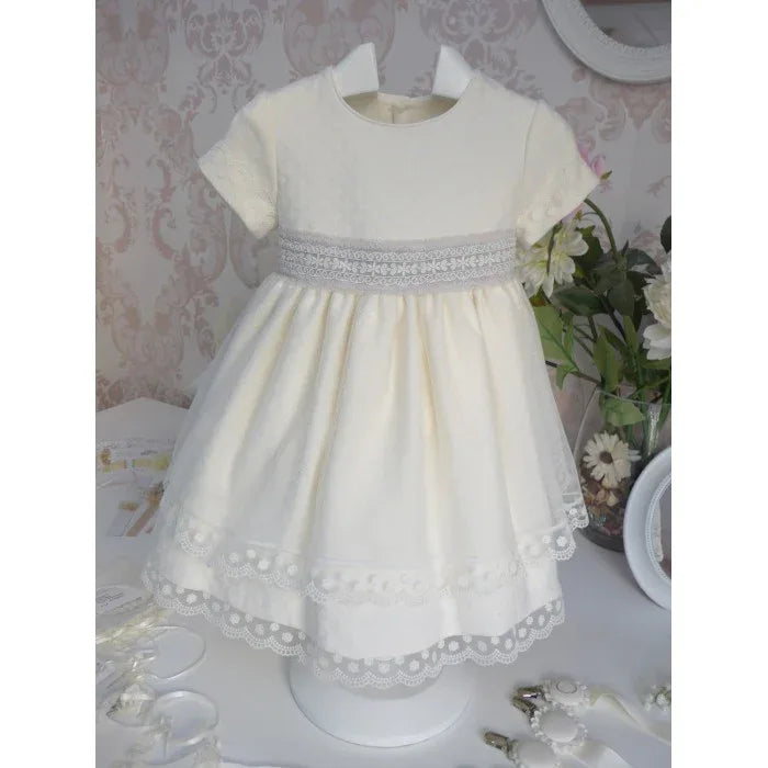 Vestido tul bordado beig - PARDALETS