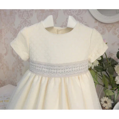 Vestido tul bordado beig - PARDALETS