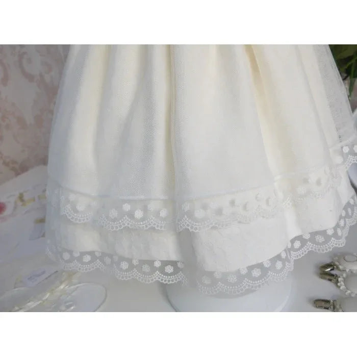 Vestido tul bordado beig - PARDALETS