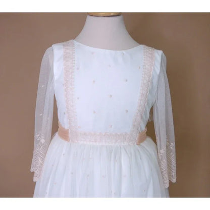 Vestido tul bordado salmón Deva - PARDALETS