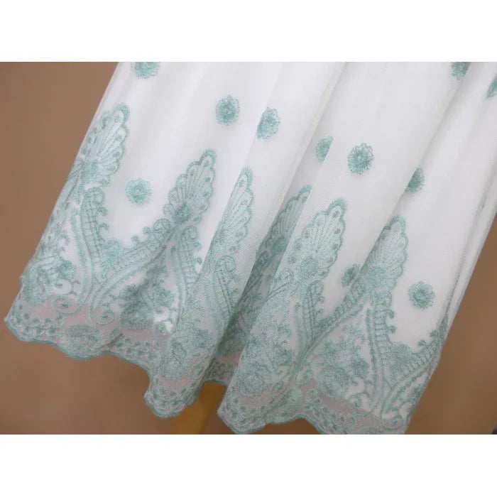Vestido tul bordado verde Eire - PARDALETS