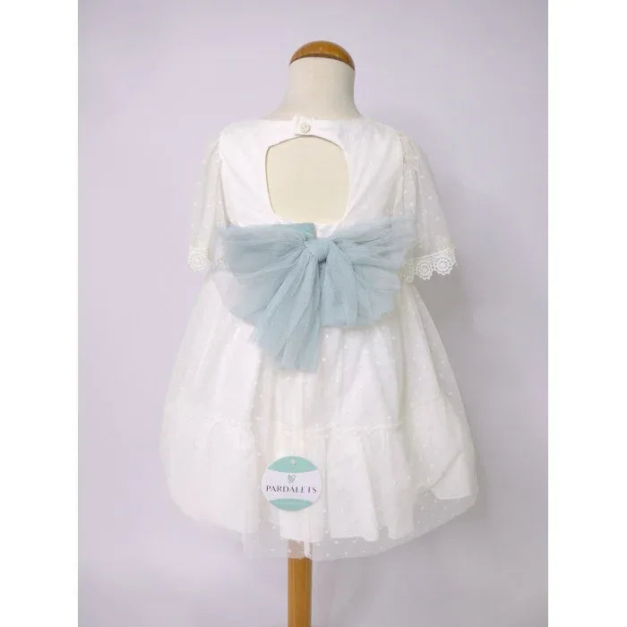 Vestido tul de plumeti fajin verde claro - PARDALETS