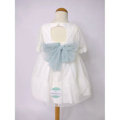 Vestido tul de plumeti fajin verde claro - PARDALETS