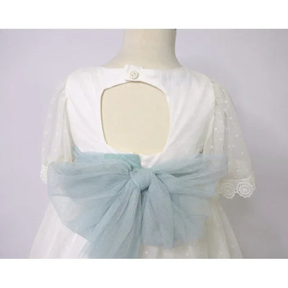 Vestido tul de plumeti fajin verde claro - PARDALETS