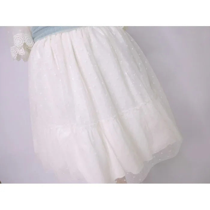 Vestido tul de plumeti fajin verde claro - PARDALETS