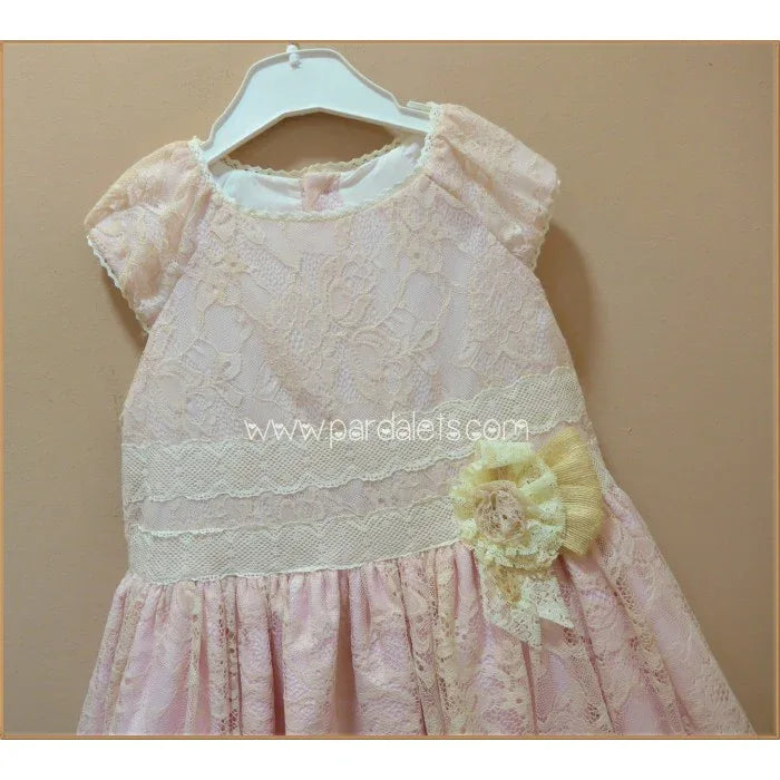 Vestido tul rosa con gran vuelo - PARDALETS